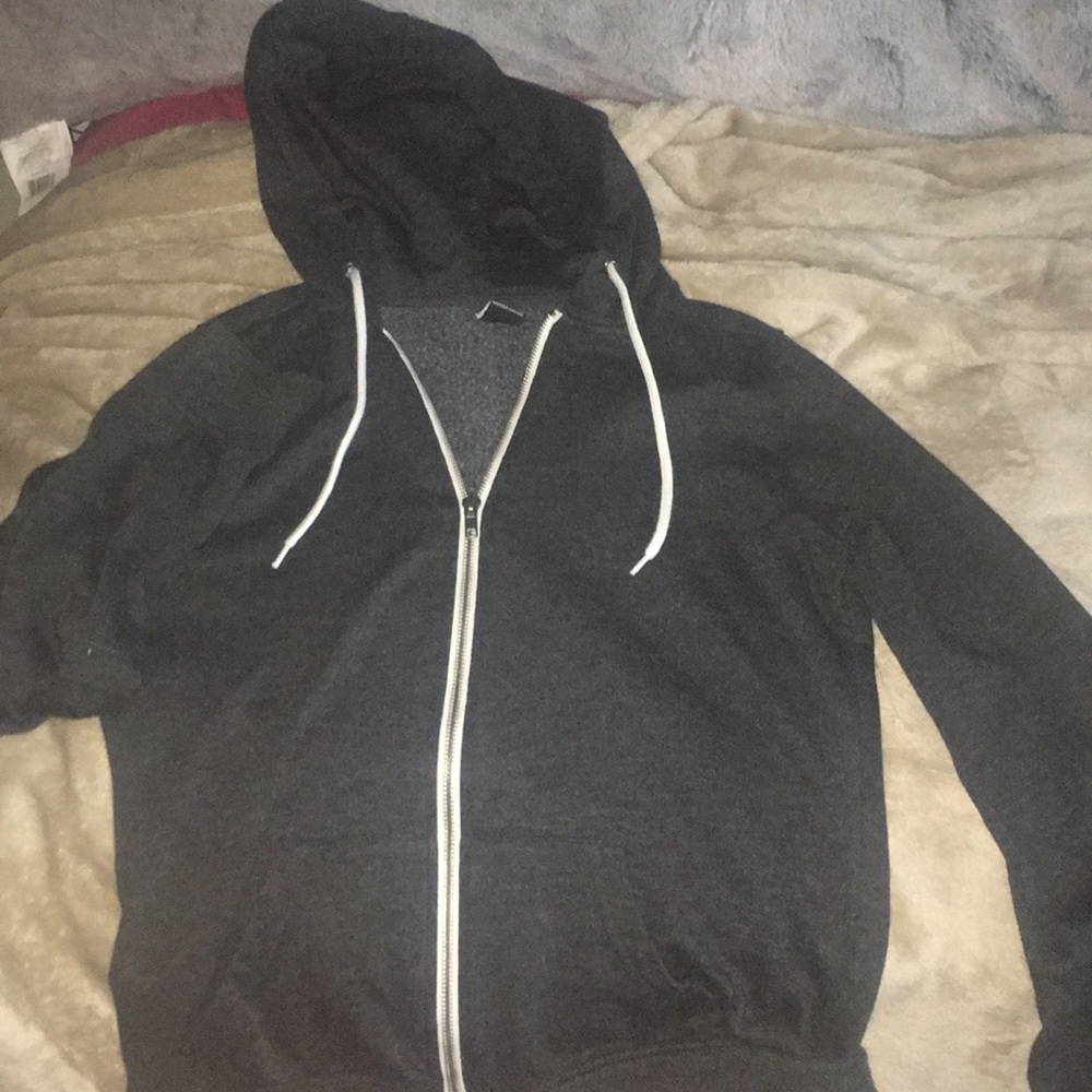 Simple dark grey zip up jacket